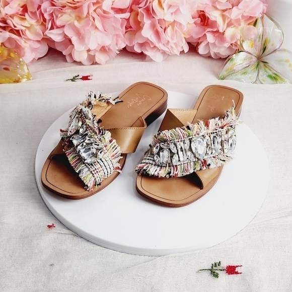 Crown Vintage Somaya Sandal Bohemian Style Large Maximized Chrystal's Size: 7 - Picture 1 of 11